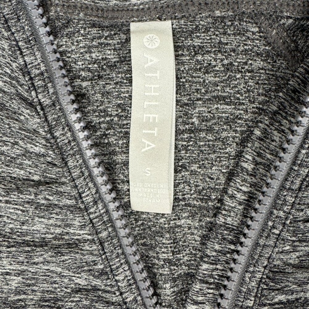 Athleta Pacifica Crosscurrent Hooded Jacket S Heather Gray, Ruched Zip, UPF - Picture 3 of 14